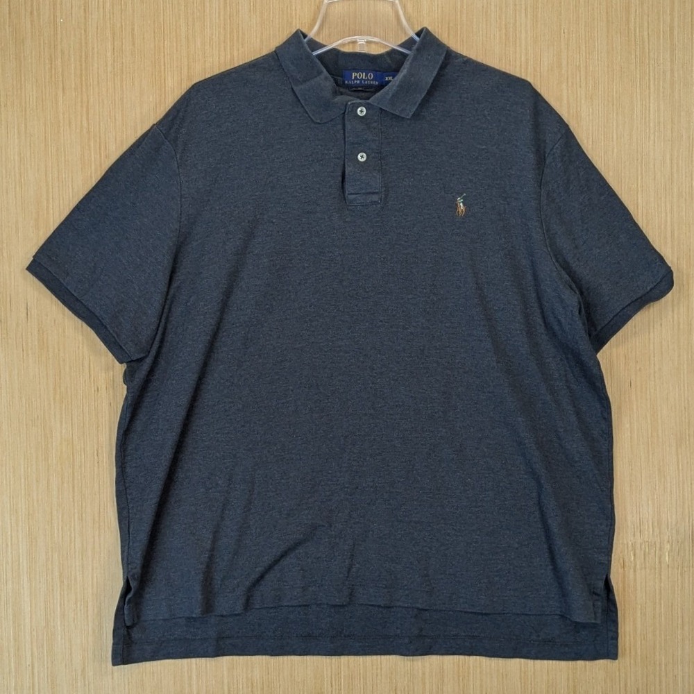 Polo Ralph Lauren Mens XXL Pima Soft Touch Polo Shirt Charcoal Grey Heather